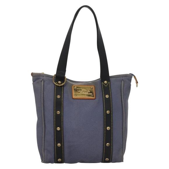 LOUIS VUITTON Antigua Cabas MM Tote Bag Blue M40087 - Picture 2 of 12